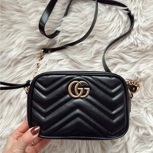 Gucci Black Quilted Crossbody Bag